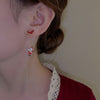 Festive Santa Tassel Earrings | Long Christmas Dangle Jewellery