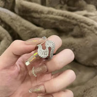 S-Shaped Silver Zirconia Ring – Seraphine-State of Style