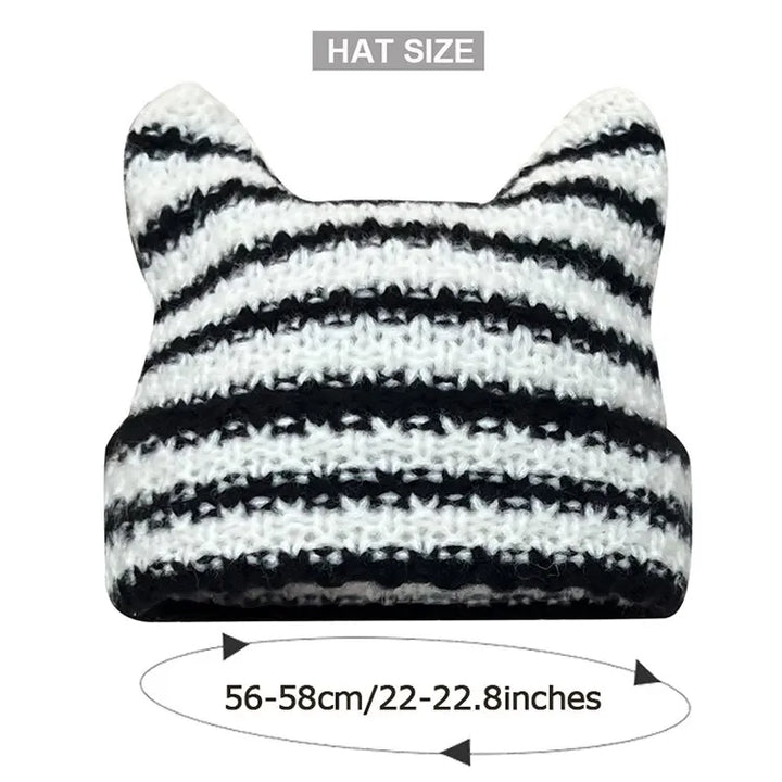 Sabrina Knitted Hat | Cute and Trendy-Black and White-State of Style