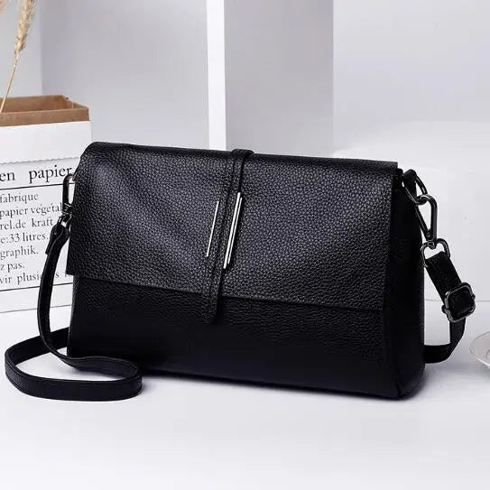 Sabrina Traditional Bag – Soft Genuine Leather Crossbody Handbag-Black-State of Style