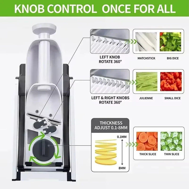 Safe 5-in-1 Vegetable Chopper (1+1 free) - VeggieChop Pro-Blue-State of Style
