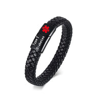 Safety bracelet - SafeGuard Band-Diabetes Type 1 Black-19 cm-State of Style
