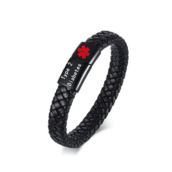 Safety bracelet - SafeGuard Band-Diabetes Type 2 Black-19 cm-State of Style