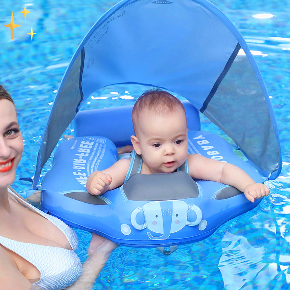 Safety Swim Ring for Toddlers - AquaSafe-Elephant-FREE Sunshade-State of Style
