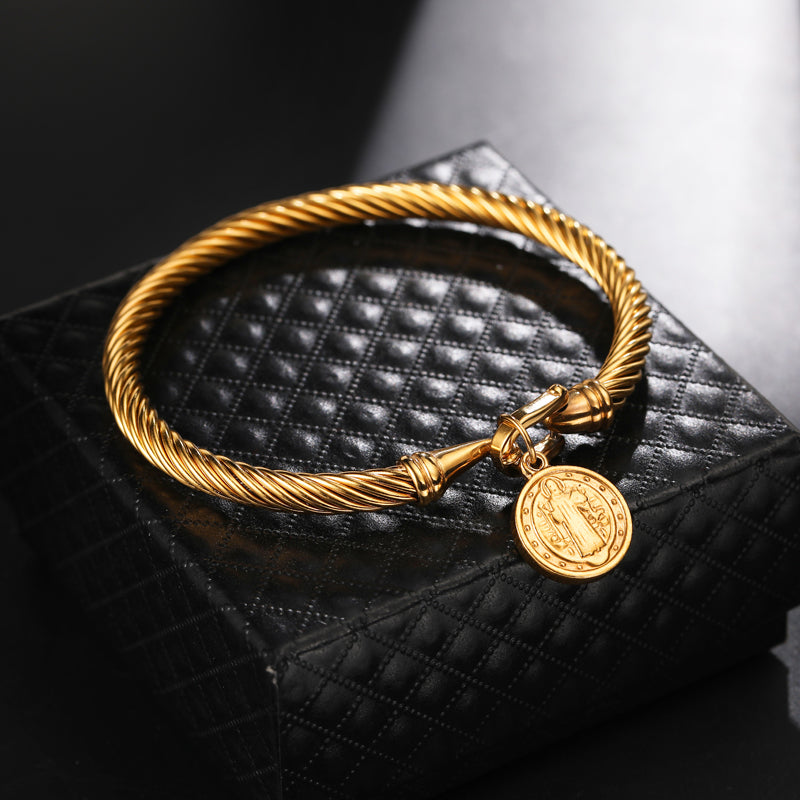 Saint Benedict Charm Bracelet - Benedetta-Gold-State of Style