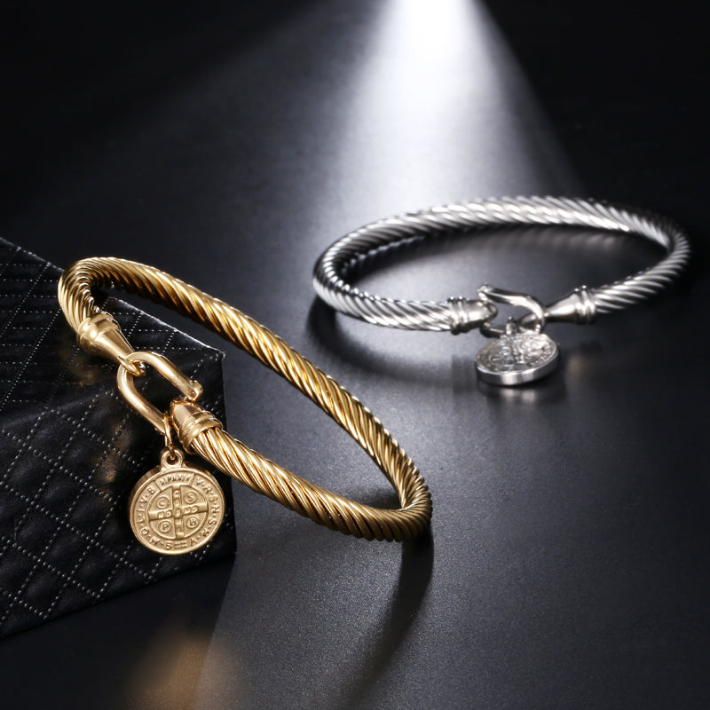 Saint Benedict Charm Bracelet - Benedetta-Gold-State of Style