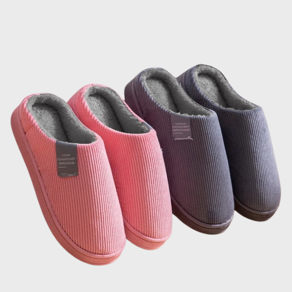 Sally - Warm Corduroy Lined Slippers-Pink-6.5-State of Style
