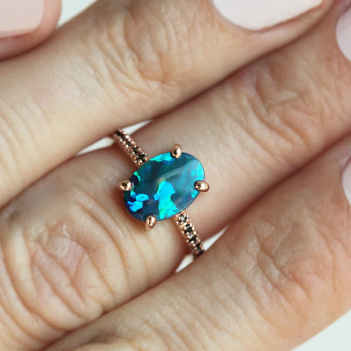 Sapphire and Opal 3-Piece Ring Set - Isabella-51mm-State of Style