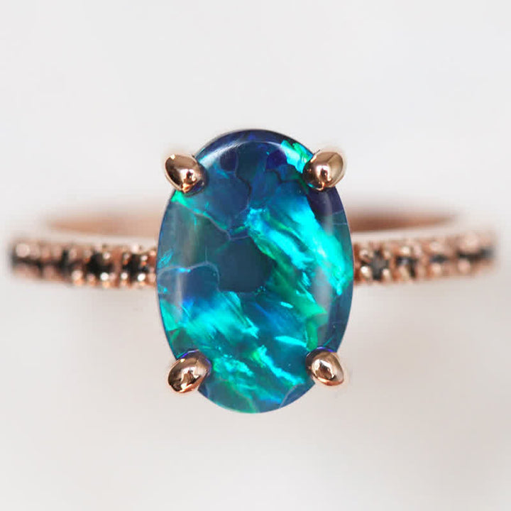 Sapphire and Opal 3-Piece Ring Set - Isabella-51mm-State of Style