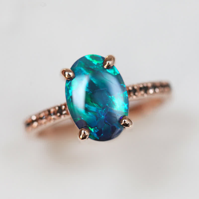 Sapphire and Opal 3-Piece Ring Set - Isabella-51mm-State of Style