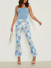 Sasa’s High-Waisted Floral Print Trousers – Elegant & Breathable-M-State of Style