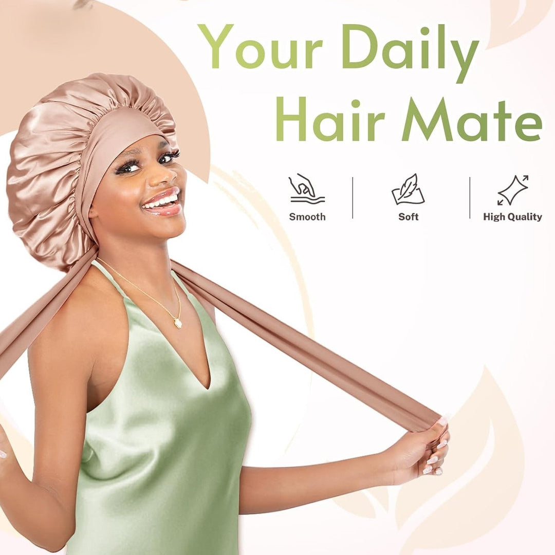 Satin Bonnet – Sleep Cap for Women-Champagne-State of Style