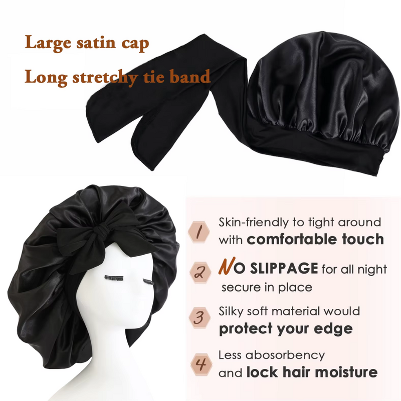 Satin Bonnet – Sleep Cap for Women-Champagne-State of Style
