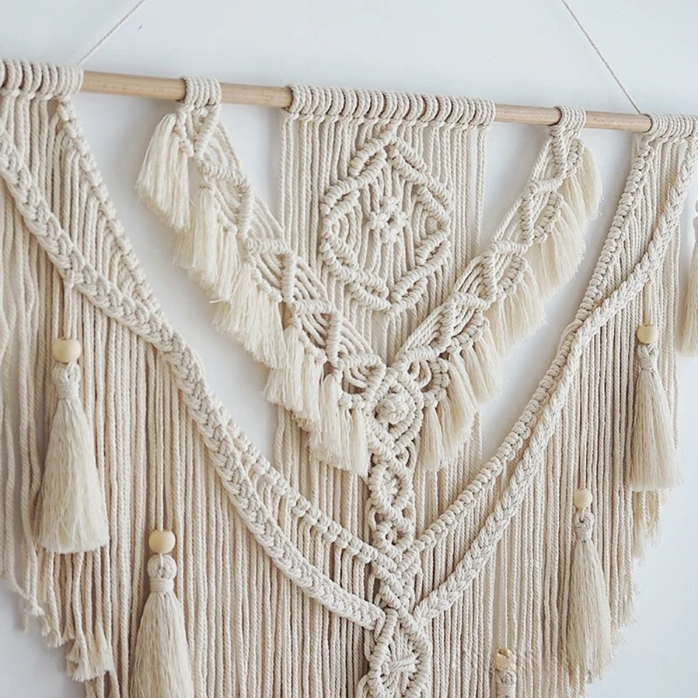 Scandinavian Boho Macramé Wall Hanging - Liora-Beige-State of Style