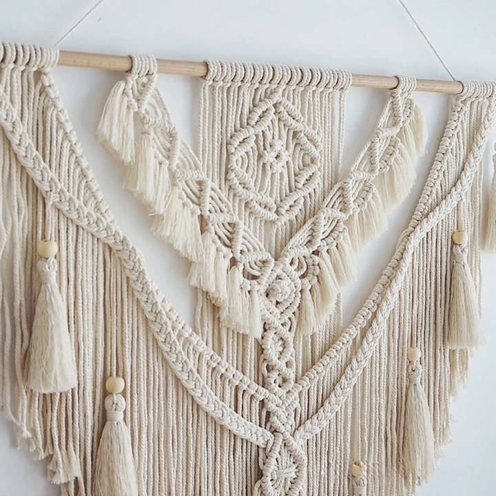 Scandinavian Boho Macramé Wall Hanging - Liora-Beige-State of Style