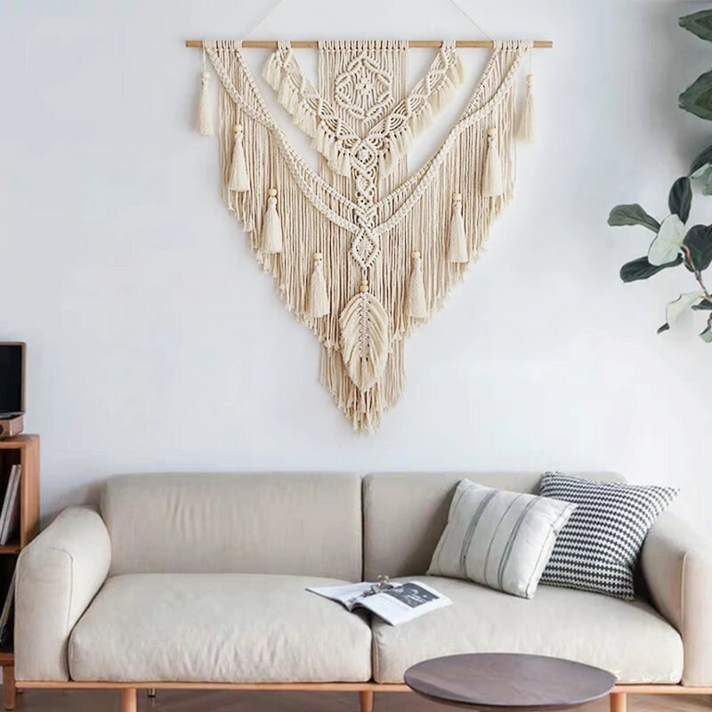 Scandinavian Boho Macramé Wall Hanging - Liora-Beige-State of Style