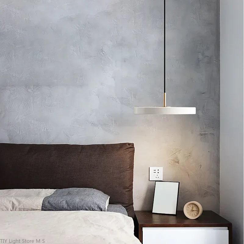 Scandinavian Hanging Lamp with Minimalist Design - Lyssa-White-23cm-White Light-State of Style