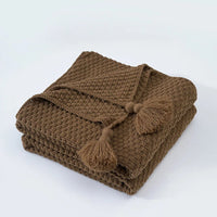 Scandinavian Knitted Wool Blanket - Aurora-110x150cm-Brown-State of Style