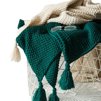 Scandinavian Knitted Wool Blanket - Aurora-110x150cm-Dark Green-State of Style