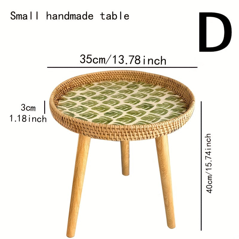 Scandinavian Rattan Side Table - Elin-Green-D-State of Style