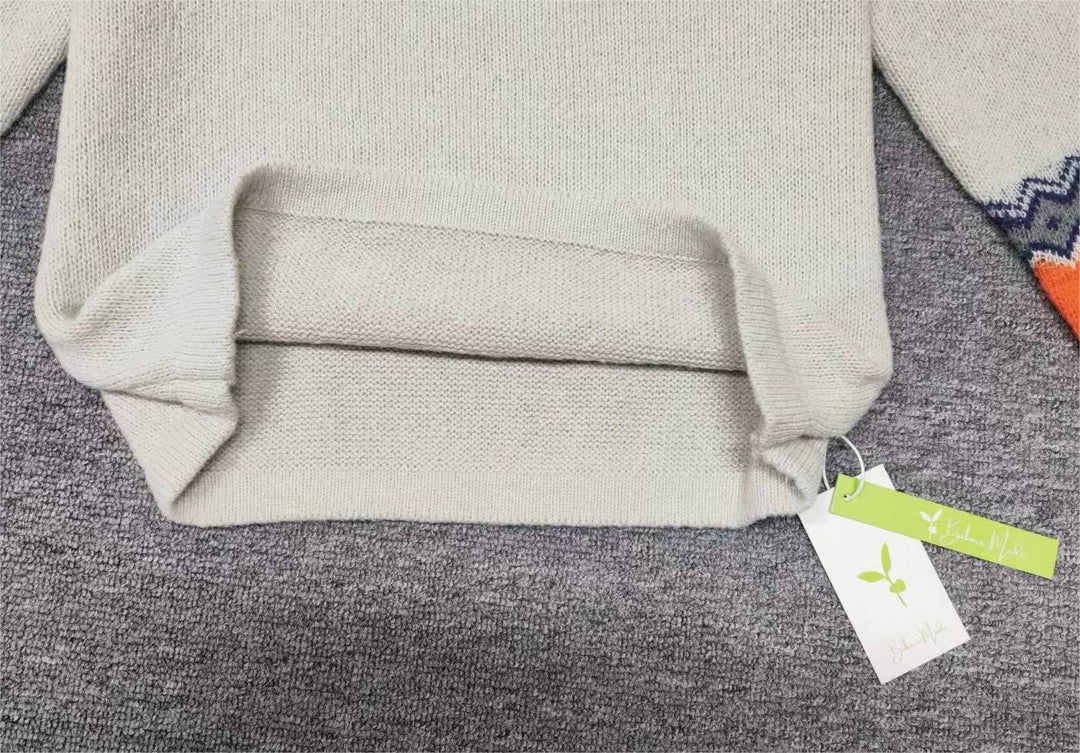 Scandinavian Trendy Sweater with Lively Pattern - NordicChic-S-State of Style