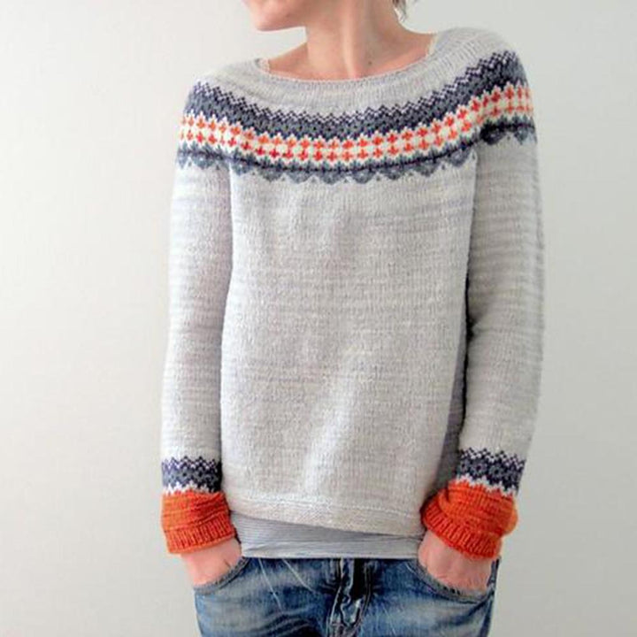Scandinavian Trendy Sweater with Lively Pattern - NordicChic-S-State of Style