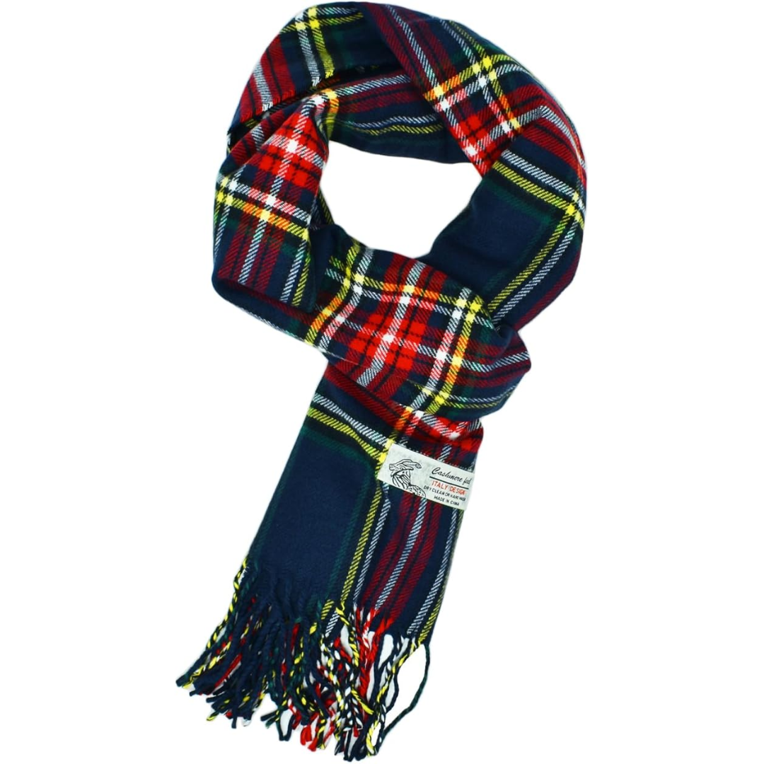 Scottish Stewart Tartan Winter Scarf – Ewan-Navy Stewart Tartan-State of Style