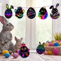 Scratch card set with Magical Rainbow Colours - ColorBurst-50× Paper + 4× Card Shapes + 5× Magic Pencils + 1× Brush and Sharpener-State of Style