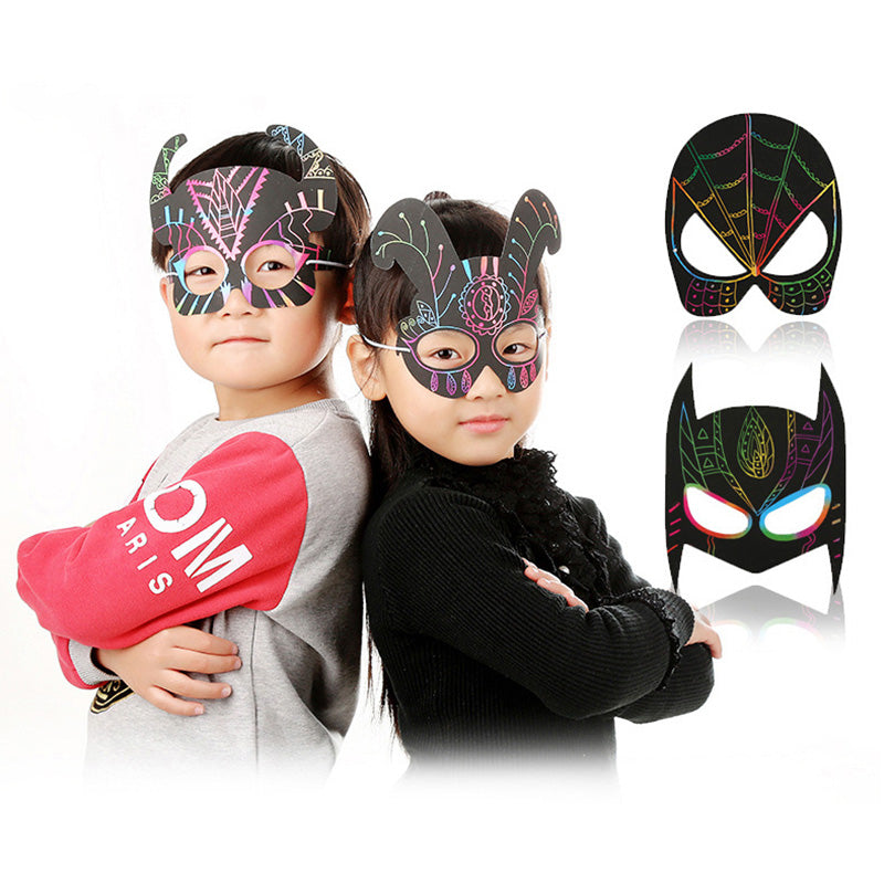 Scratch card set with Magical Rainbow Colours - ColorBurst-50× Paper + 4× Card Shapes + 5× Magic Pencils + 1× Brush and Sharpener-State of Style