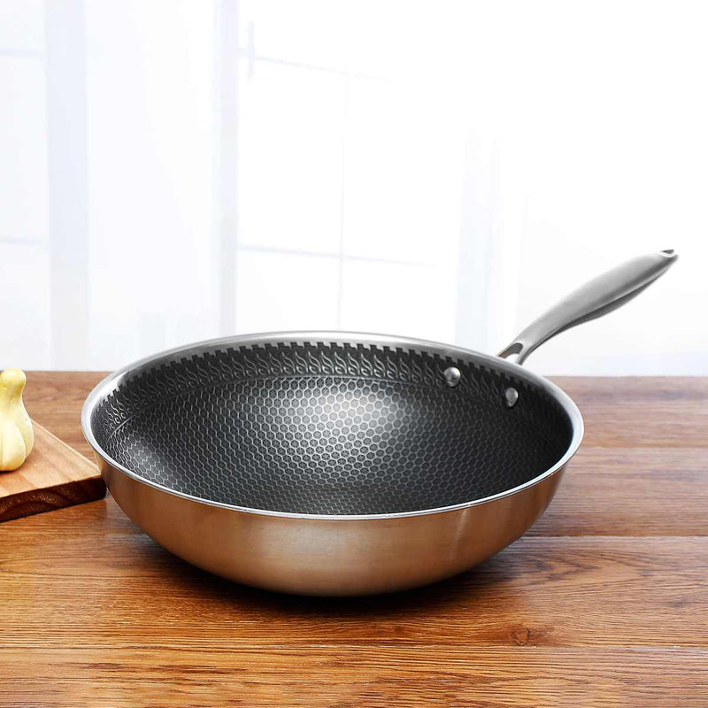 Scratch-resistant Stainless Steel Frying Pan with Non-stick Coating - ProCook Elite-State of Style