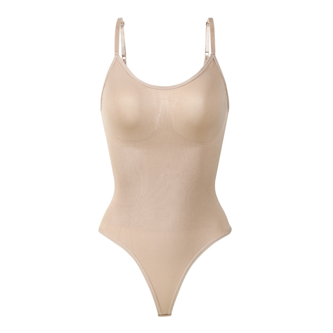SculptEase Corrective Seamless Bodysuit String-Beige-S-State of Style