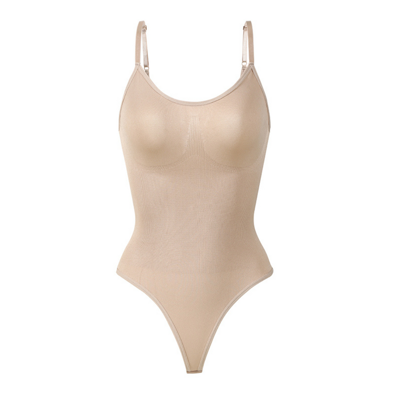 SculptEase Corrective Seamless Bodysuit String-Beige-S-State of Style