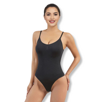 SculptEase Corrective Seamless Bodysuit String-Black-S-State of Style