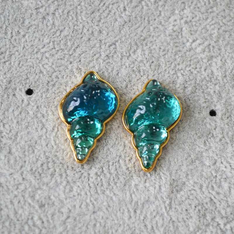 Sea Blue Shell Earrings - Marina-State of Style