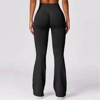Seamless Flared Yoga Leggings – Elara-Black-S-State of Style