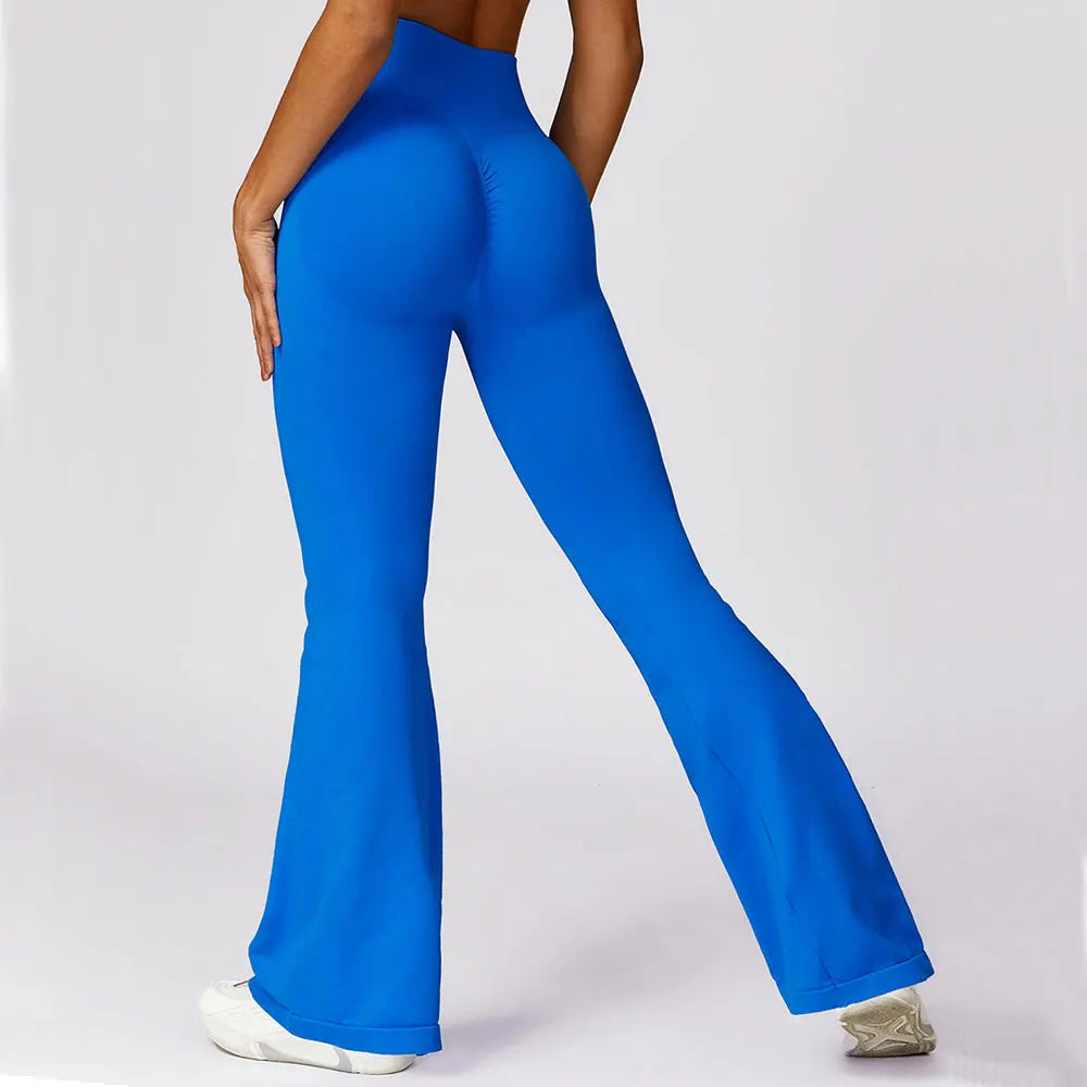Seamless Flared Yoga Leggings – Elara-Black-S-State of Style