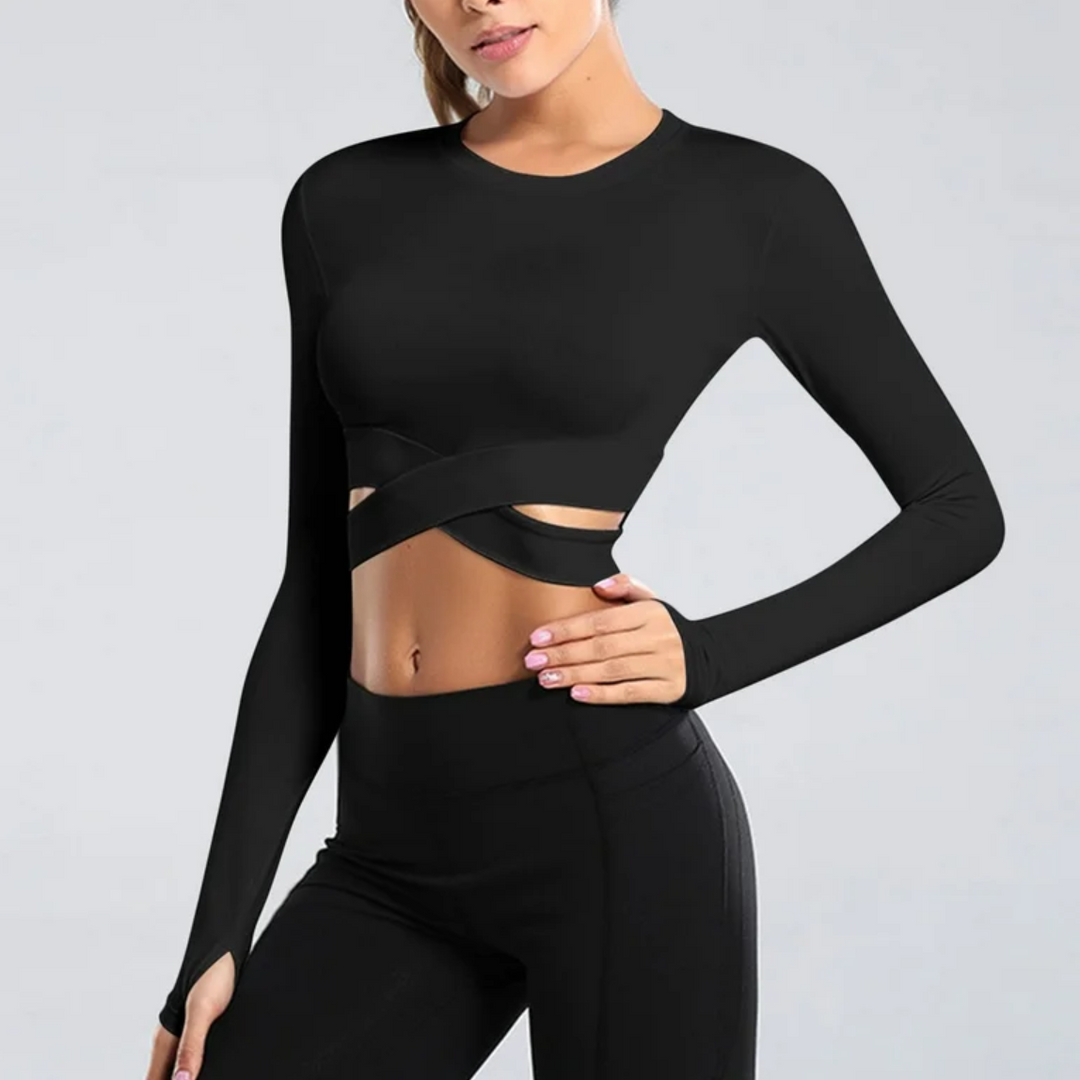 Seamless Pilates & Yoga Top – Sophia-Black-S-State of Style