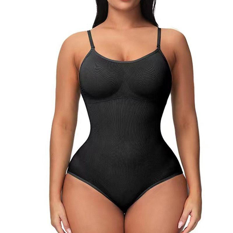 Seamless Sculpting Bodysuit-Black-S-State of Style