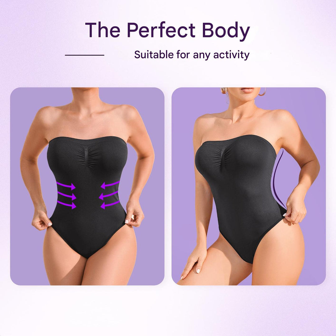 Seamless Strapless Shaping Bodysuit with Brief – Élise-S-State of Style