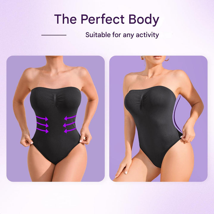 Seamless Strapless Shaping Bodysuit with Brief – Élise-S-State of Style