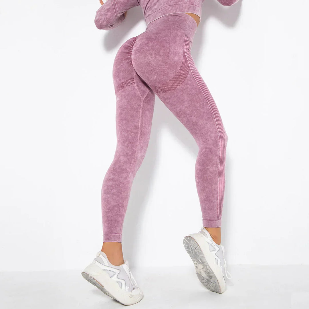 Seamless Women's Yoga Set with Cropped Top - Nova-Burgundy-S-State of Style