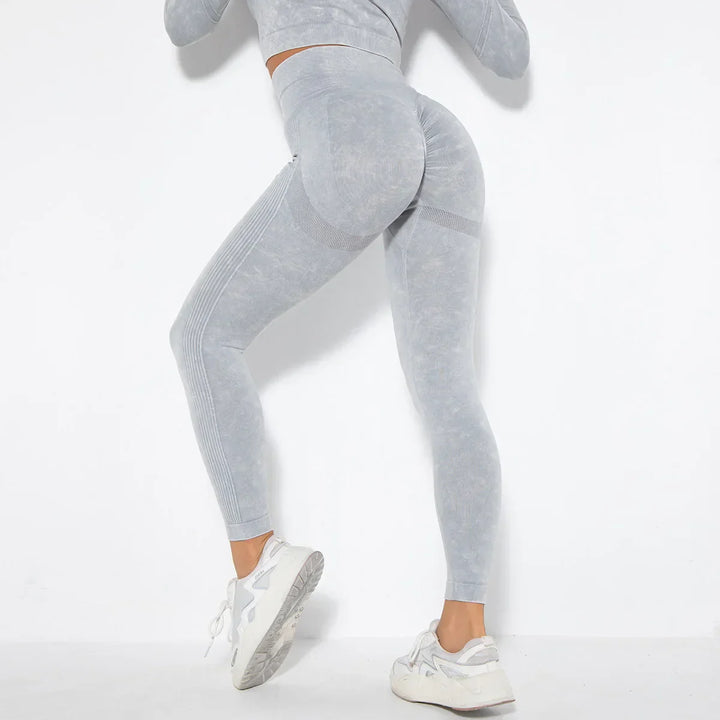 Seamless Women's Yoga Set with Cropped Top - Nova-Burgundy-S-State of Style