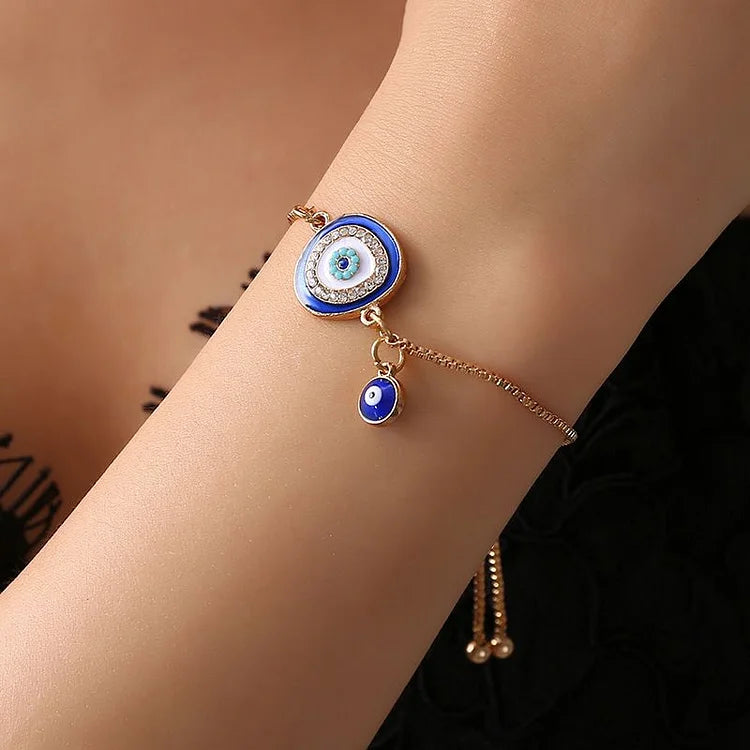 Selene Evil Eye Bracelet in Ethno Style-Dark Blue-State of Style