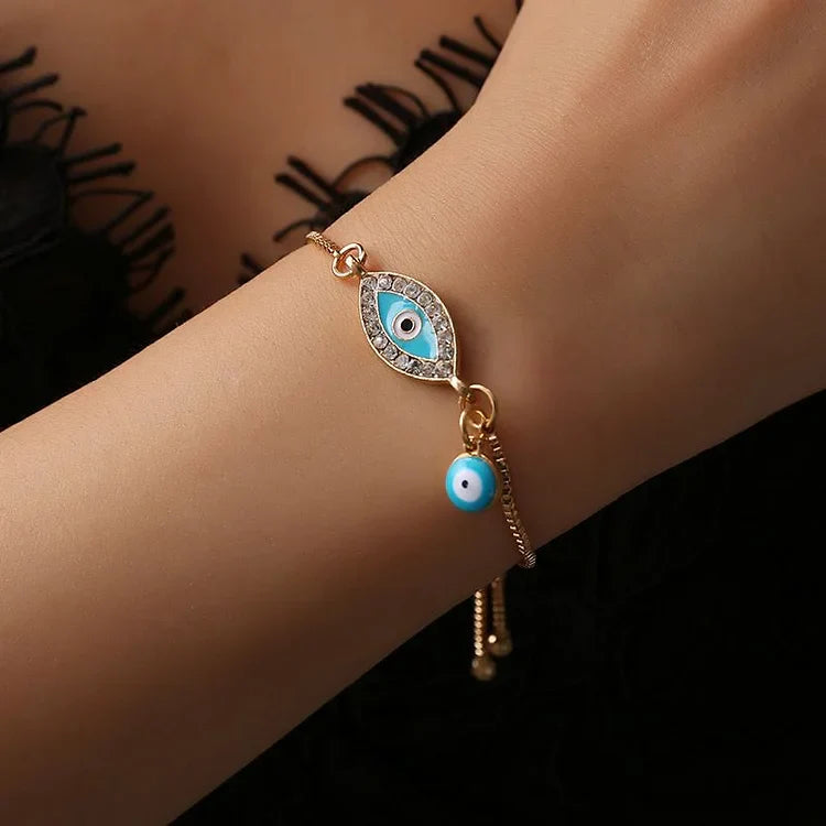 Selene Evil Eye Bracelet in Ethno Style-Light Blue-State of Style
