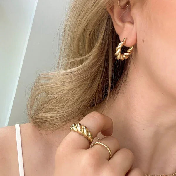 Selene Gold Rope Dome Ring-5-State of Style