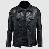 Seluego | Men's Leather Motorcycle Jacket-Black-S-State of Style