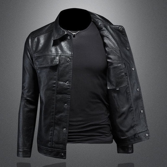 Seluego | Men's Leather Motorcycle Jacket-Brown-S-State of Style