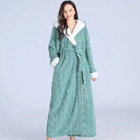 Senna Women's Bathrobe – Warm & Stylish Winter Loungewear-Green-M-State of Style