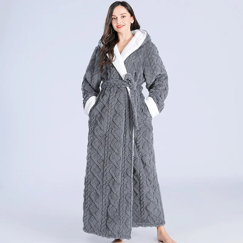 Senna Women's Bathrobe – Warm & Stylish Winter Loungewear-Grey-M-State of Style