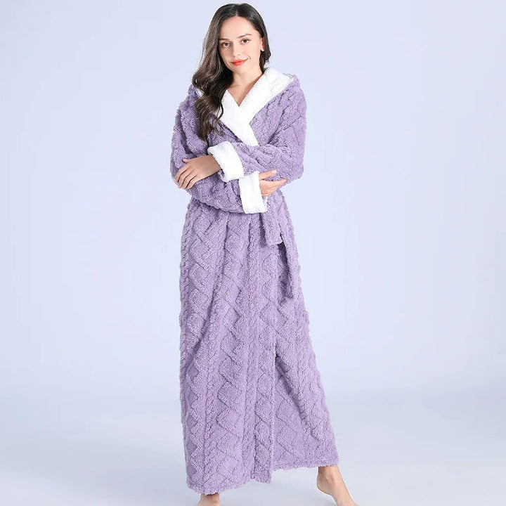Senna Women's Bathrobe – Warm & Stylish Winter Loungewear-Purple-M-State of Style